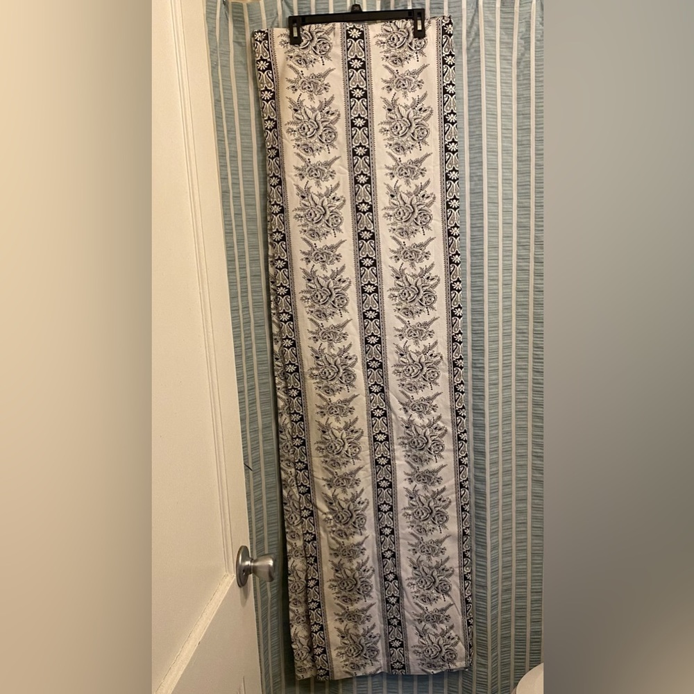 Black and White Fabric Shower Curtain